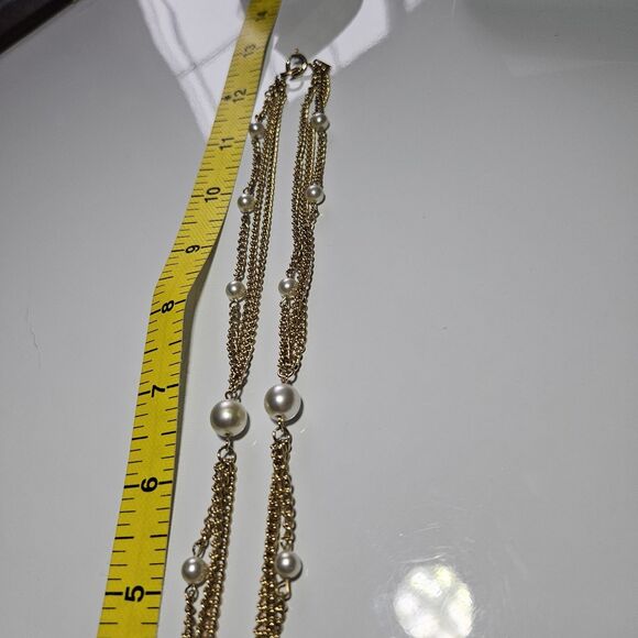 *Sale* Vtg 1970s Emmons Scenario Faux Pearl Bead Gold Tone Necklace Bracelet - Picture 8 of 13